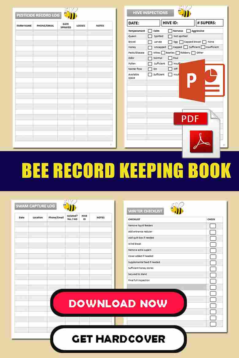 Printable Beekeeping Record Keeping Book